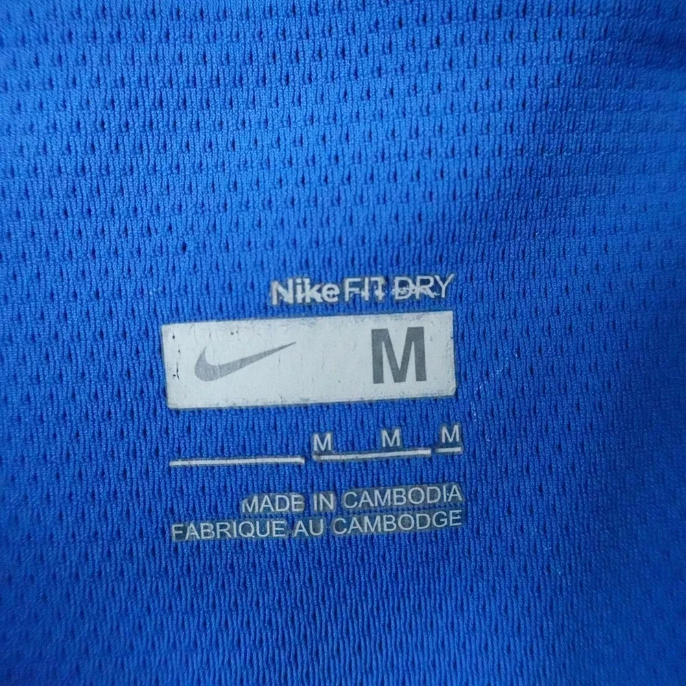 Nike Shirt Mens M Blue Tennis Challenge Court FIT DRY Short Sleeve Graphic Tee